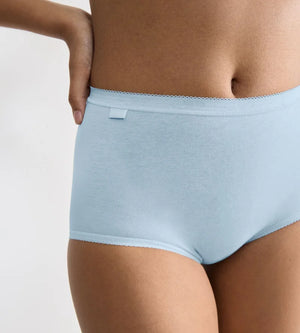 Sloggi - Basic Plus High Waist Brief 3 Pack Blue & White