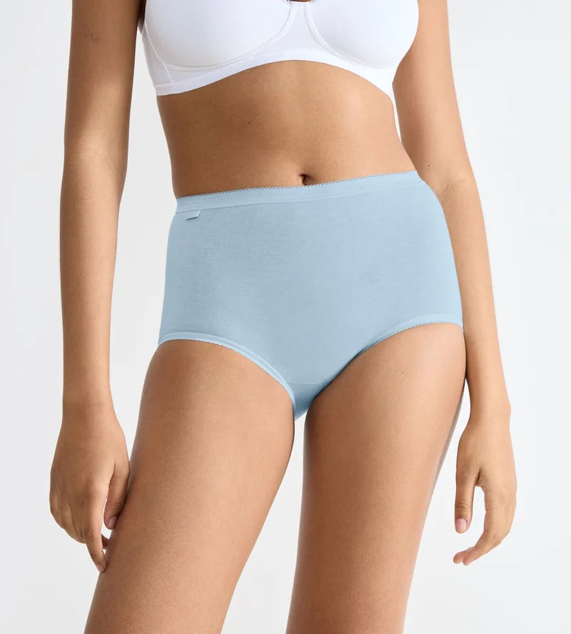 Sloggi - Basic Plus High Waist Brief Multipack Blue & White