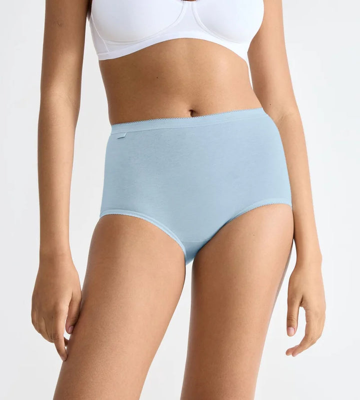 Sloggi - Basic Plus High Waist Brief Multipack Blue & White