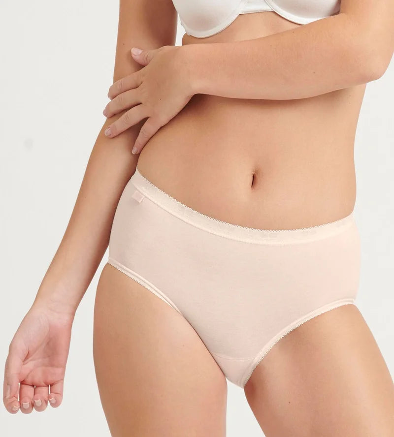 Sloggi - Basic Plus Brief 3 Pack Peach & White