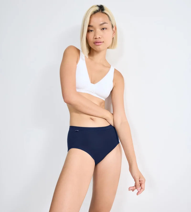 Sloggi - Basic Plus Brief Multipack Grey, Blue & White