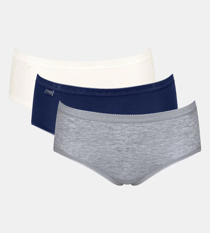 Sloggi - Basic Plus Brief Multipack Grey, Blue & White