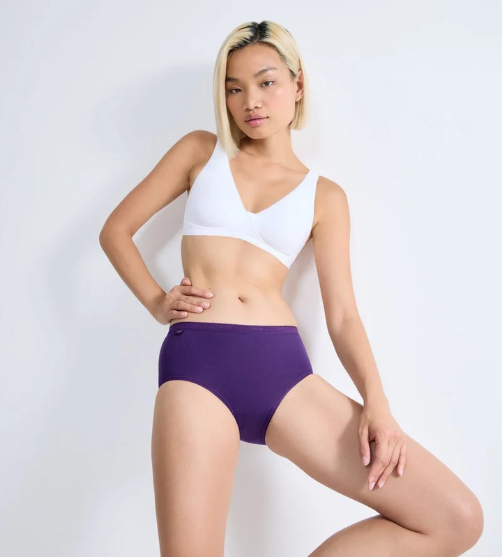 Sloggi - Basic Plus Brief Multipack Purple, Nude & White
