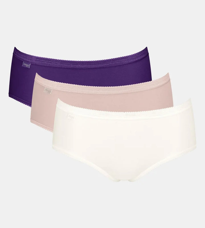 Sloggi - Basic Plus Brief Multipack Purple, Nude & White