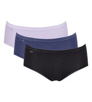 Sloggi - Basic Plus Brief 3 Pack Black & Purple
