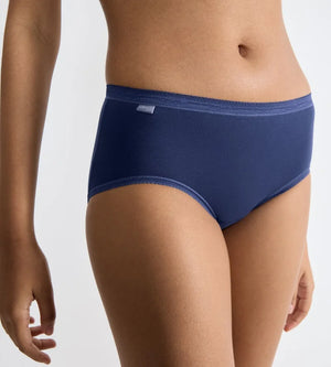 Sloggi - Basic Plus Brief 3 Pack Blue & White