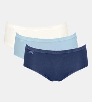 Sloggi - Basic Plus Brief 3 Pack Blue & White