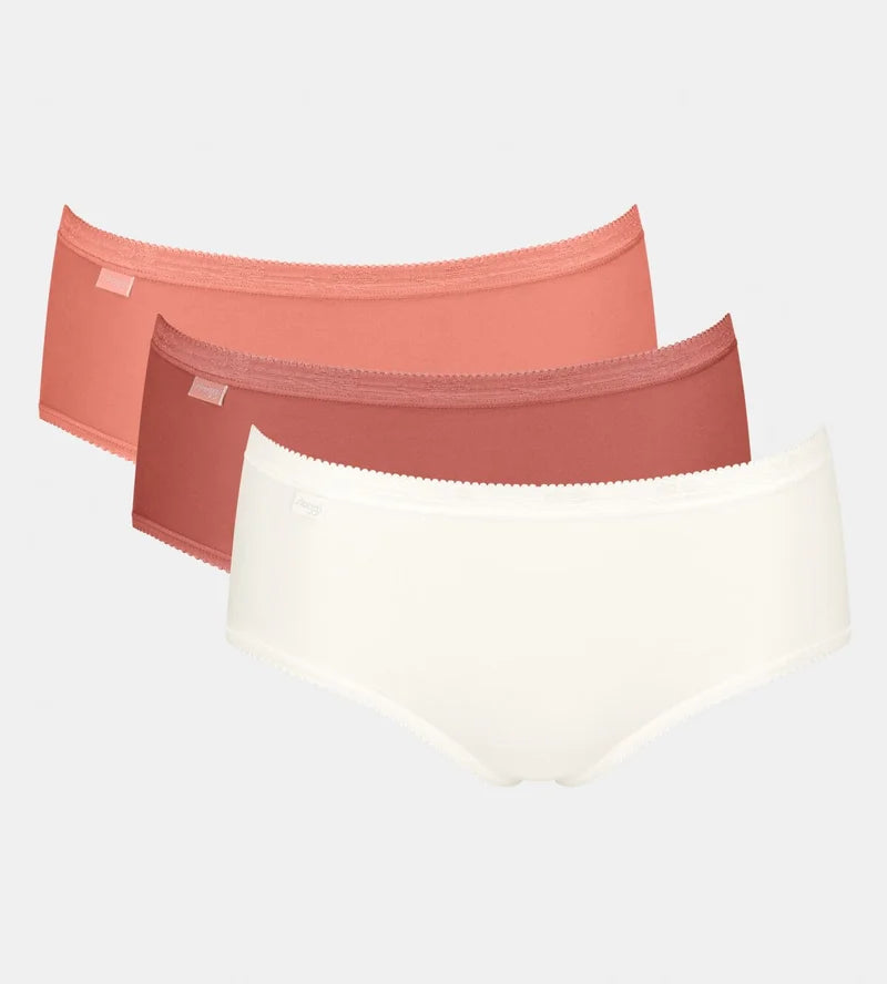 Sloggi - Basic Plus Brief 3 Pack Peach & White
