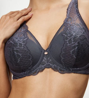 Triumph - Wild Peony Florale Plunge Spacer Bra Pebble Grey