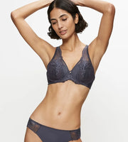 Triumph - Wild Peony Florale Plunge Spacer Bra Pebble Grey