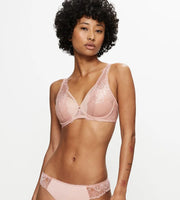 Triumph - Wild Peony Florale Plunge Spacer Bra Pink Pearl