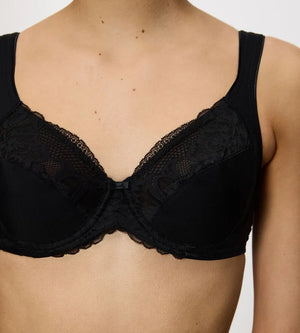 Triumph - Modern Lace Plus Cotton Full Cup Support Bra Black