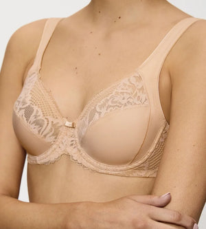 Triumph - Modern Lace Plus Cotton Full Cup Support Bra Neutral Beige