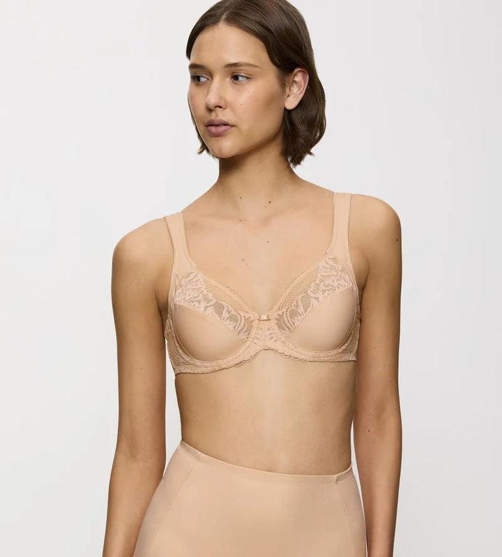 Triumph - Modern Lace Plus Cotton Full Cup Support Bra Neutral Beige