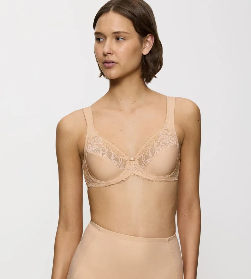 Triumph - Modern Lace Plus Cotton Full Cup Support Bra Neutral Beige
