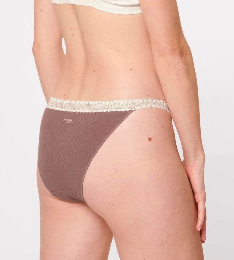 Sloggi - Go Ribbed Tanga Brown