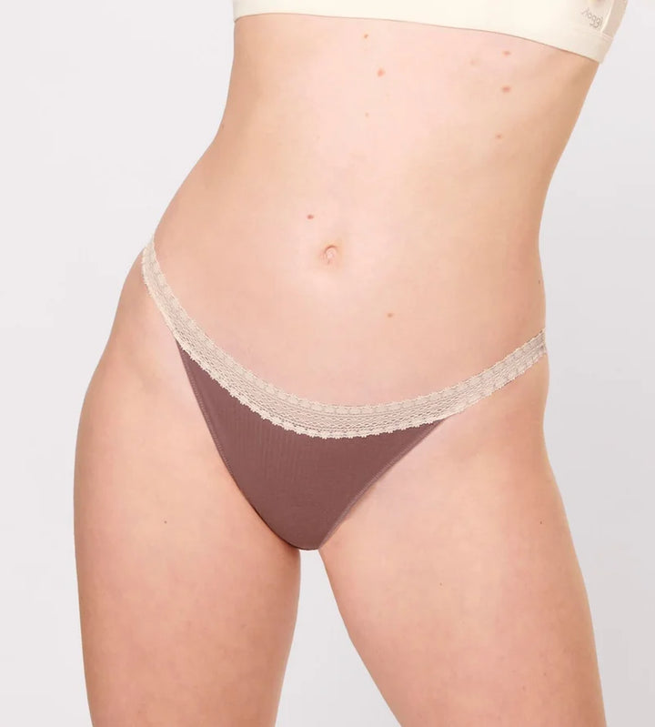 Sloggi - Go Ribbed Tanga Brown