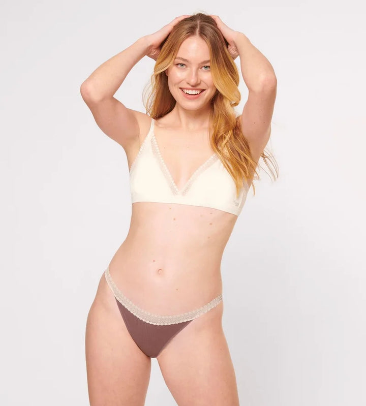 Sloggi - Go Ribbed Tanga Brown