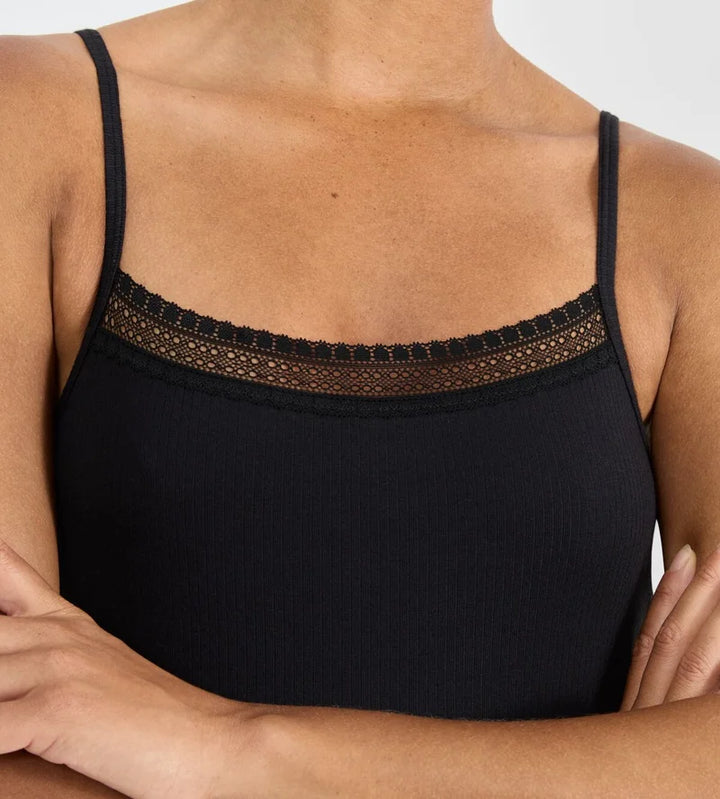 Sloggi - Go Ribbed Spaghetti Top Black