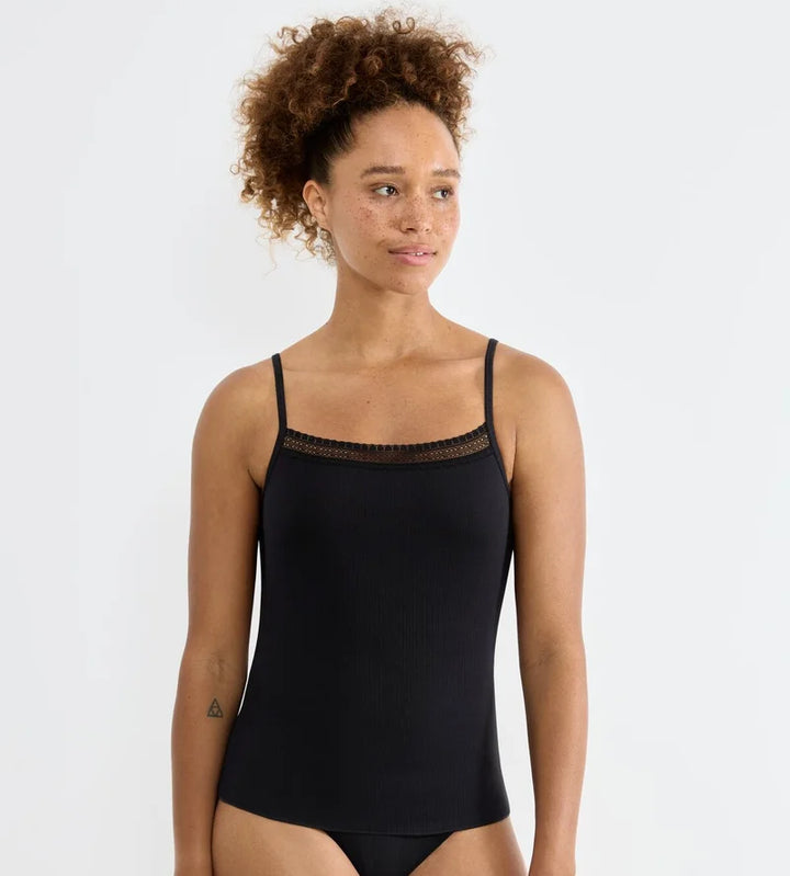 Sloggi - Go Ribbed Spaghetti Top Black