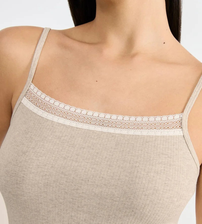 Sloggi - Go Ribbed Spaghetti Top Grey Combination