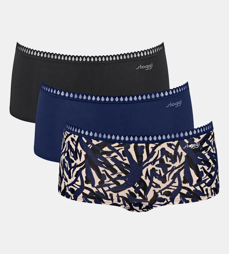Sloggi - Go Crush Short 3 Pack Blue