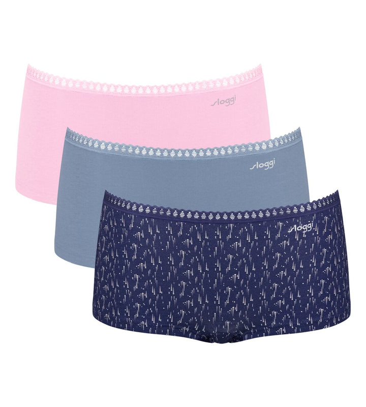 Sloggi - Go Crush Short Multipack Blue & Pink