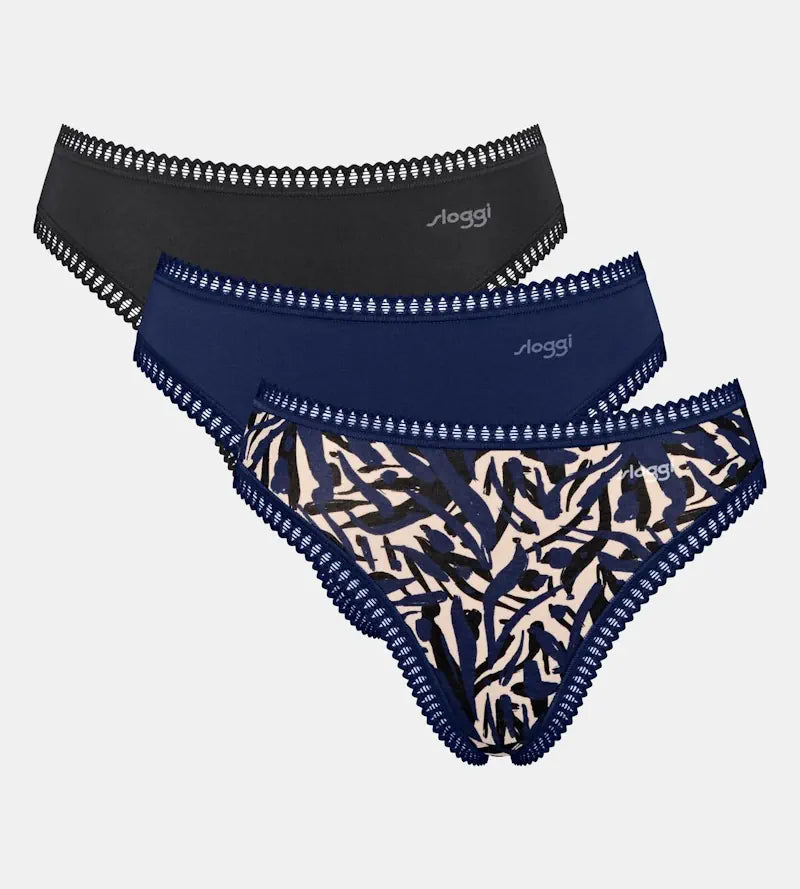 Sloggi - Go Crush High Leg Brief 3 Pack Blue