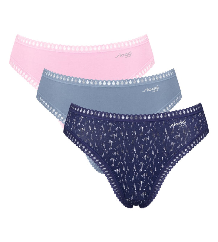 Sloggi - Go Crush High Leg Brief Multipack Blue & Pink