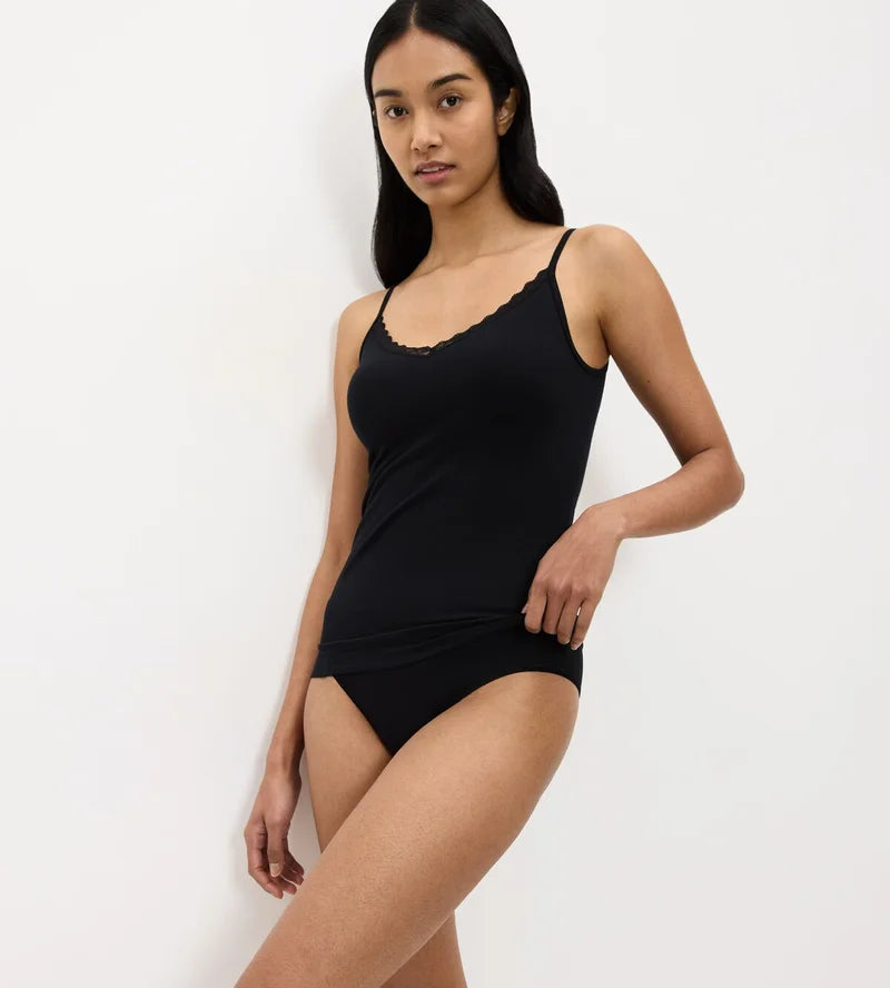 Triumph - Feel Of Cotton Spaghetti Top Black