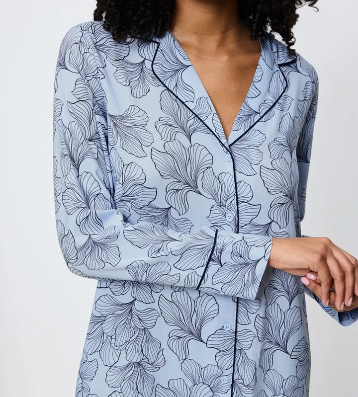 Triumph - Boyfriend Collared Nighty Blue Combination