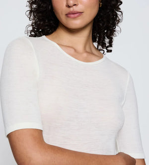 Triumph - Beauty Layers Short Sleeved Top Wool Ecru White