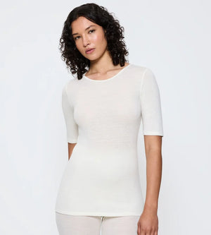 Triumph - Beauty Layers Short Sleeved Top Wool Ecru White