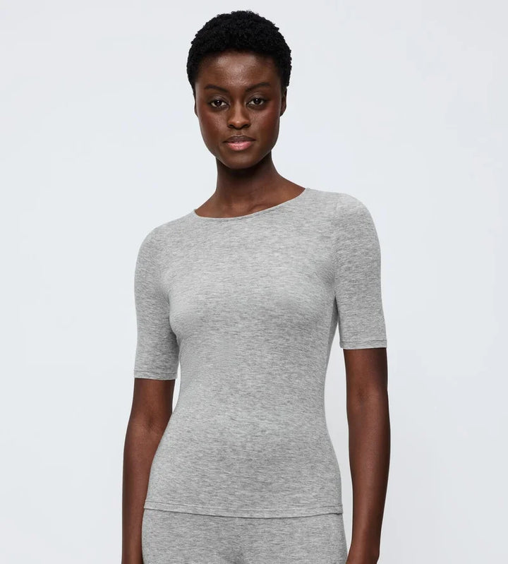 Triumph - Beauty Layers Short Sleeved Top Wool Medium Grey Melange