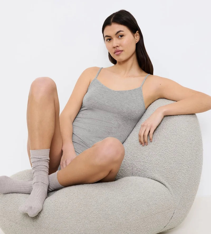 Triumph - Beauty Layers Spaghetti Top Wool Medium Grey Melange