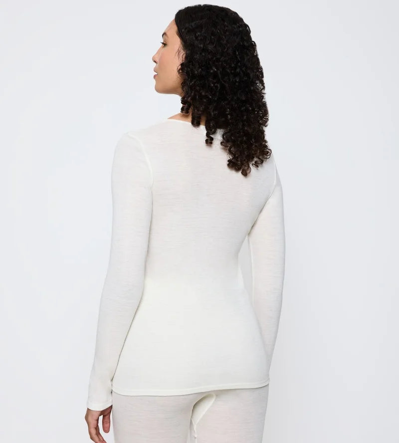 Triumph - Beauty Layers Long Sleeved Top Wool Ecru White
