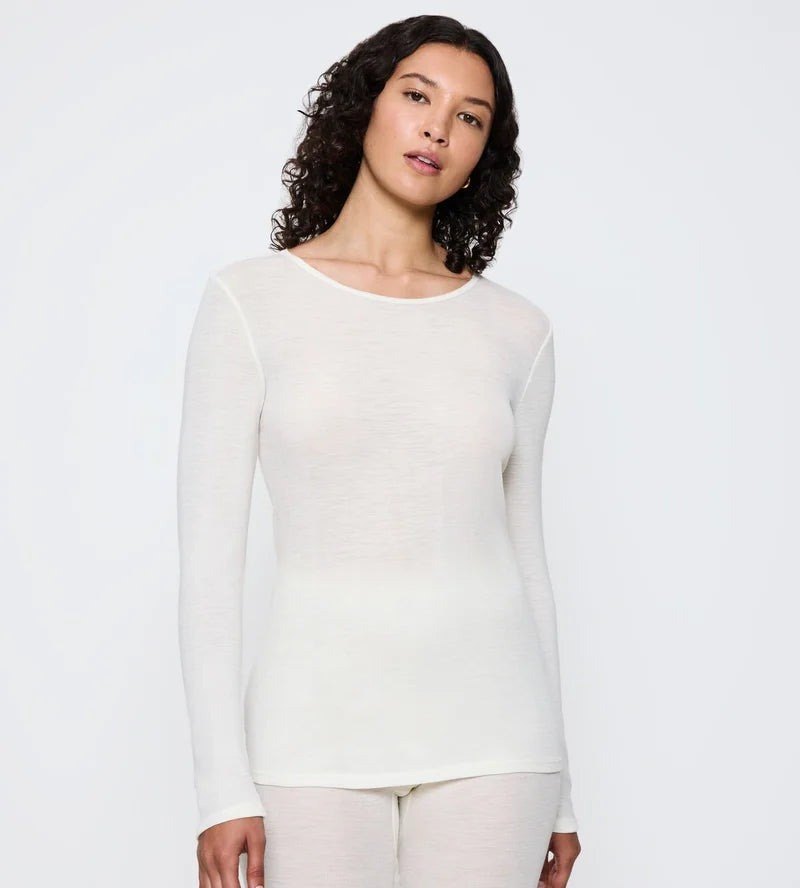Triumph - Beauty Layers Long Sleeved Top Wool Ecru White