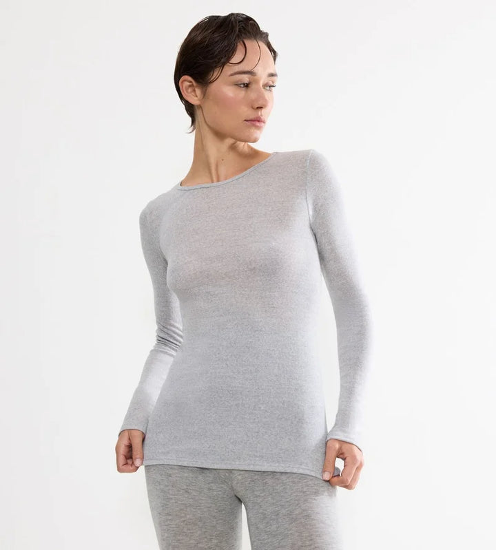 Triumph - Beauty Layers Long Sleeved Top Wool Medium Grey Melange