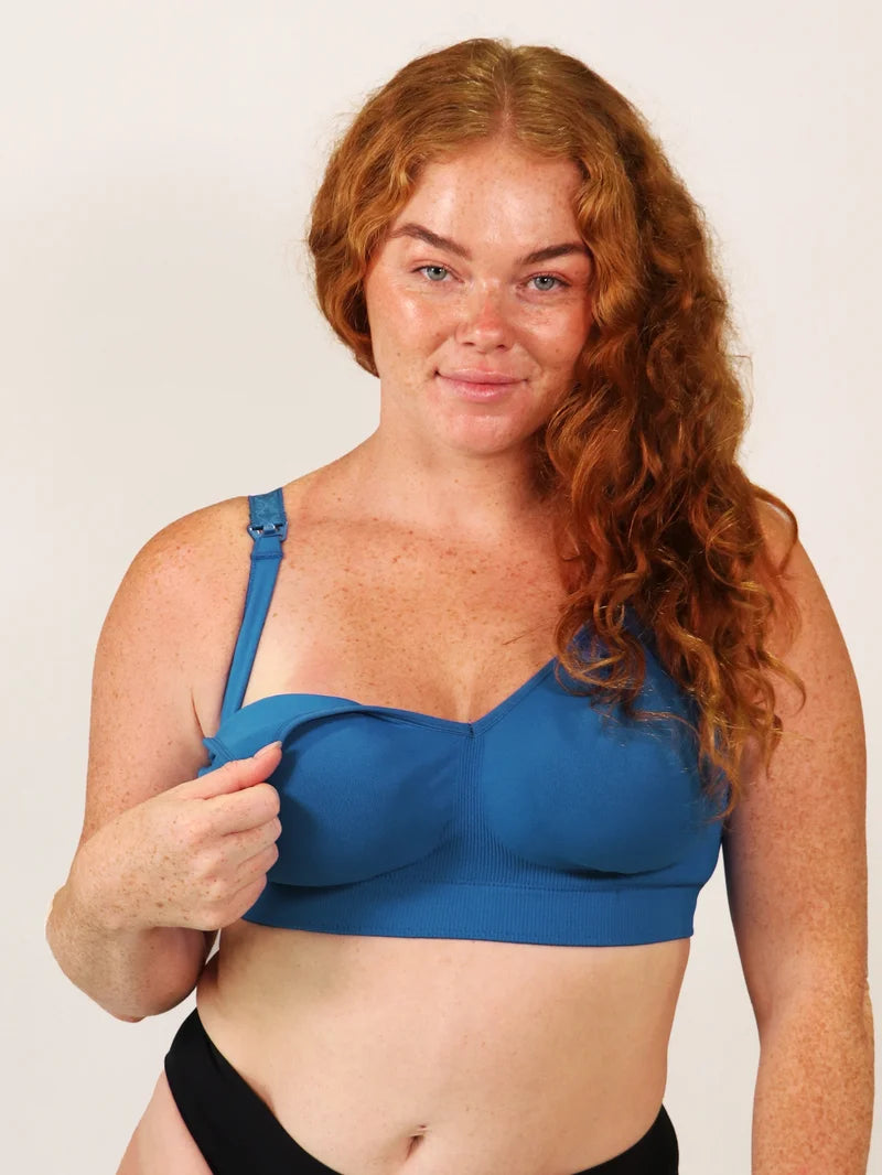Cake Maternity - Popping Candy Seamless Wire-free Maternity & Nursing Bra Cobalt Blue