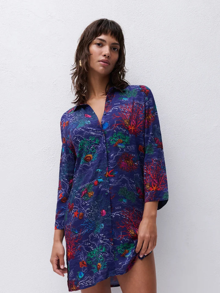 Chantelle - Passionate Long Sleeved Shirt Dark Mediterranean