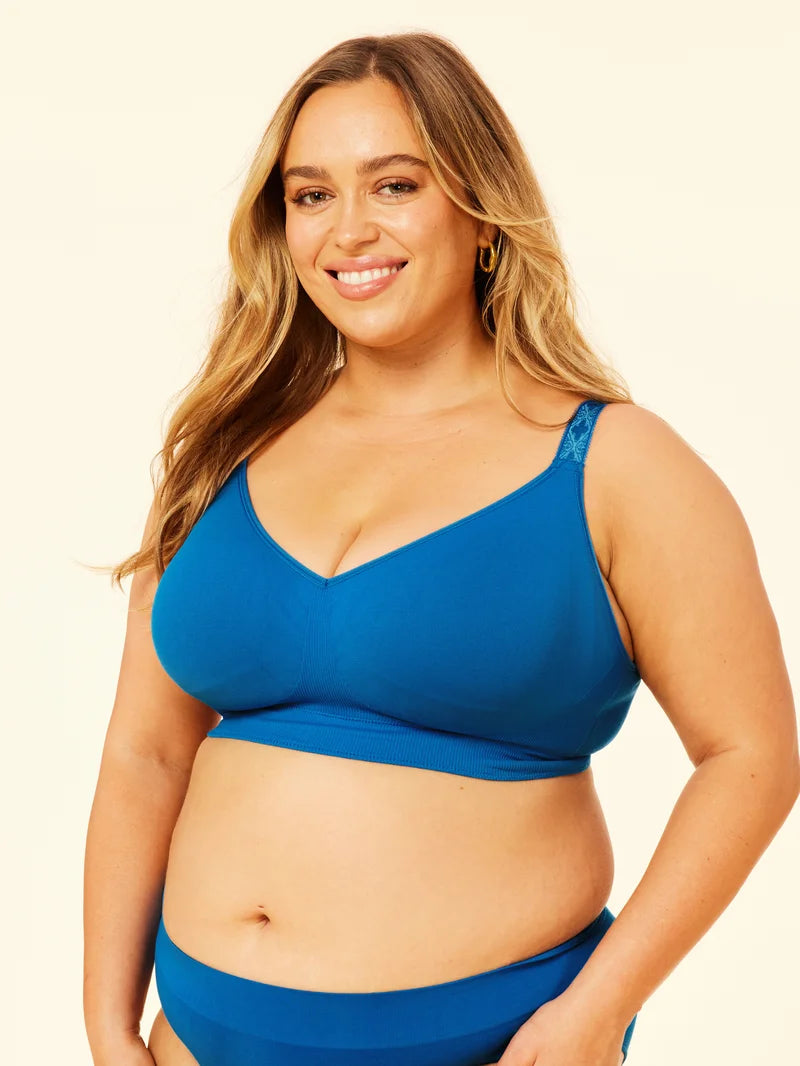 Sugar Candy - Basic Seamless Wire Free Bralette Cobalt Blue