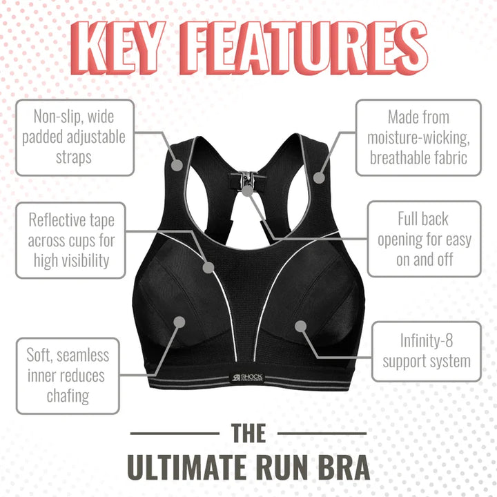 Shock Absorber - Ultimate Run Bra Black/Silver