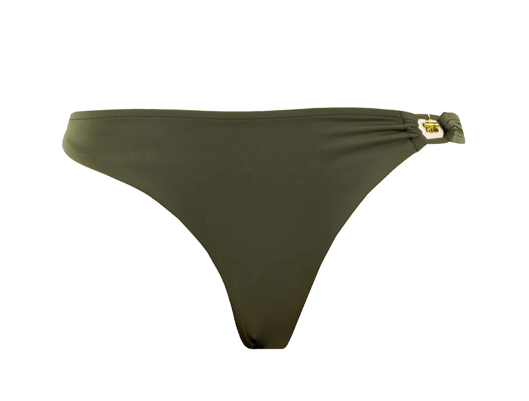 Lise Charmel - Slip bikini sublimi con drappeggio seducente Kaki Piping Mini slip bikini Lise Charmel Costumi da bagno