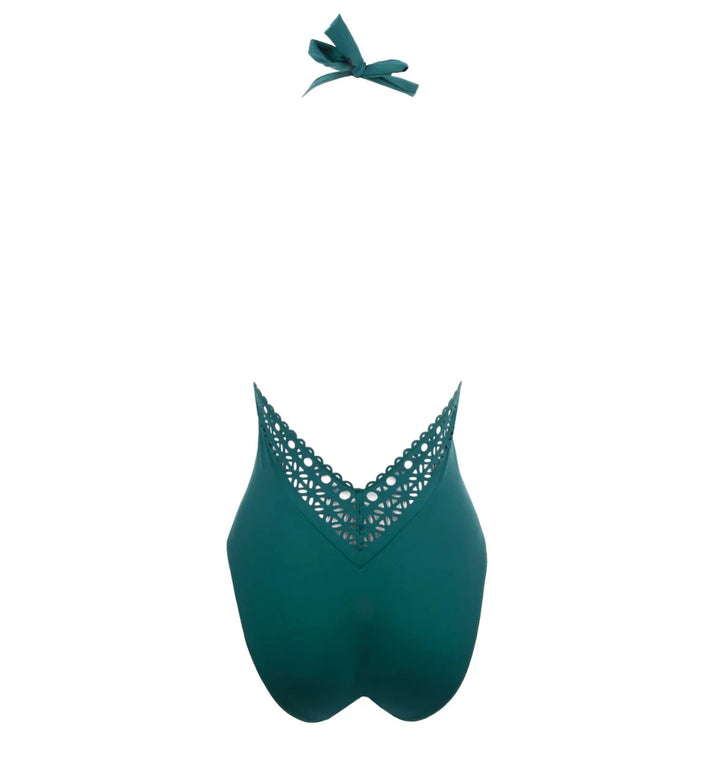 Lise Charmel Swimwear - Ajourage Couture Plunging Back and Front Halter Swimsuit Pacifique Couture