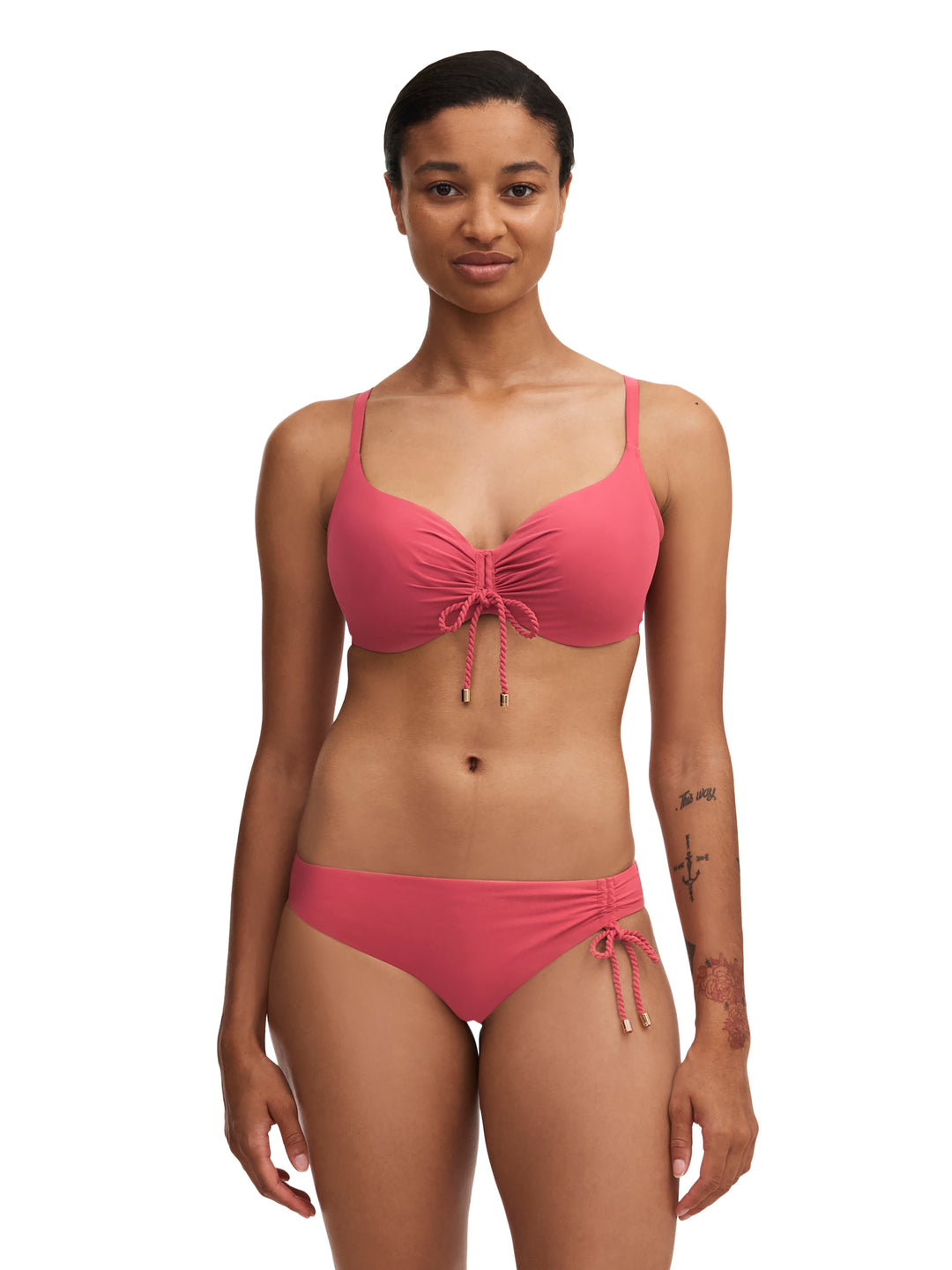 Chantelle Swimwear Soutien-gorge à armatures couvrant Inspire - Bikini emboîtant rouge grenat Chantelle