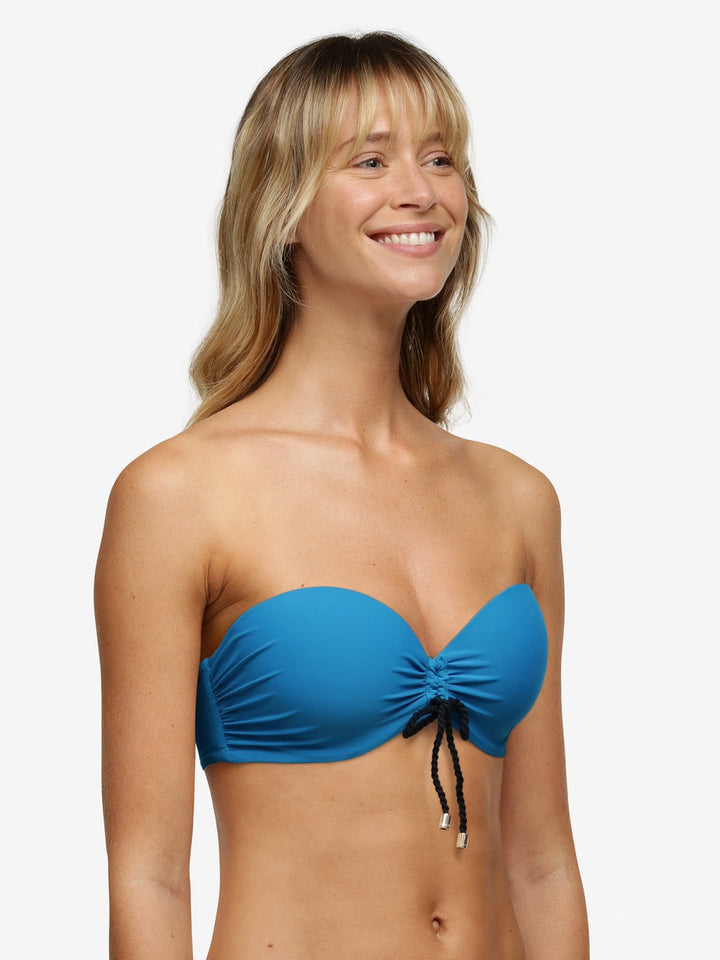 Chantelle Inspire Bandeau T-Shirt Bikini Top - Bikini bandeau azul brillante Chantelle Swim