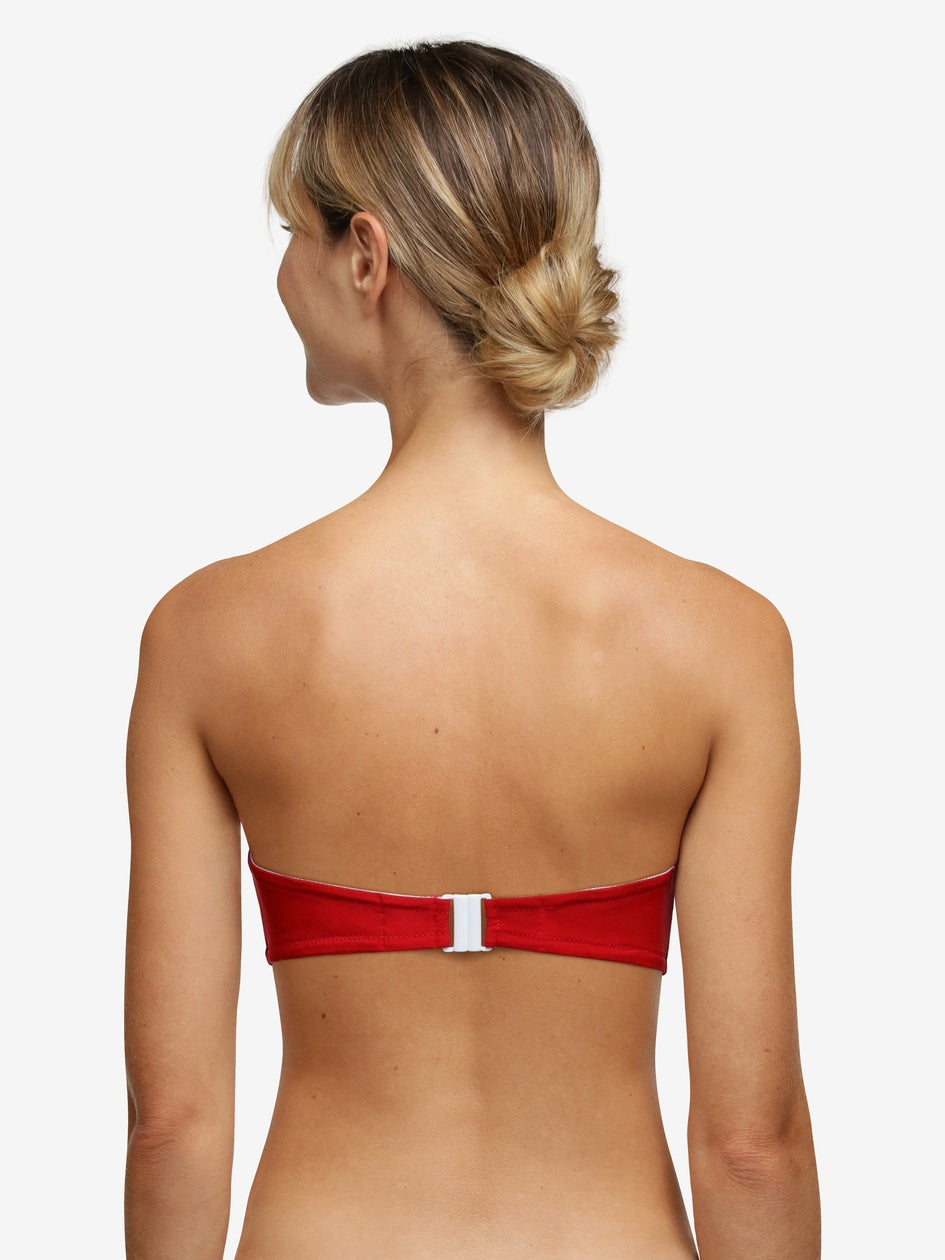 Haut de bikini t-shirt bandeau Chantelle Inspire - Bikini bonnets emboîtants rouge poivre Chantelle Swim
