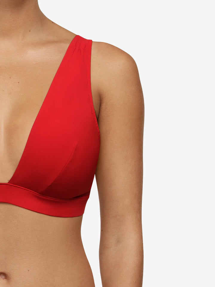 Haut de bikini plongeant sans armatures Chantelle Inspire - Bikini plongeant rouge poivre Chantelle Swim