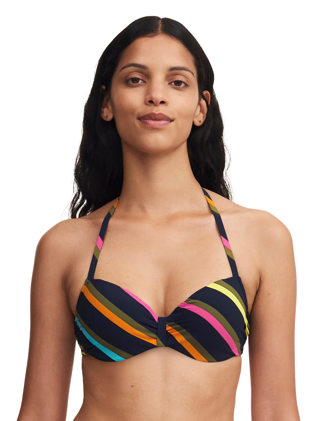 Bikini corbeille à mémoire de forme Chantelle maillots de bain Identity - Bikini corbeille à rayures colorées Chantelle