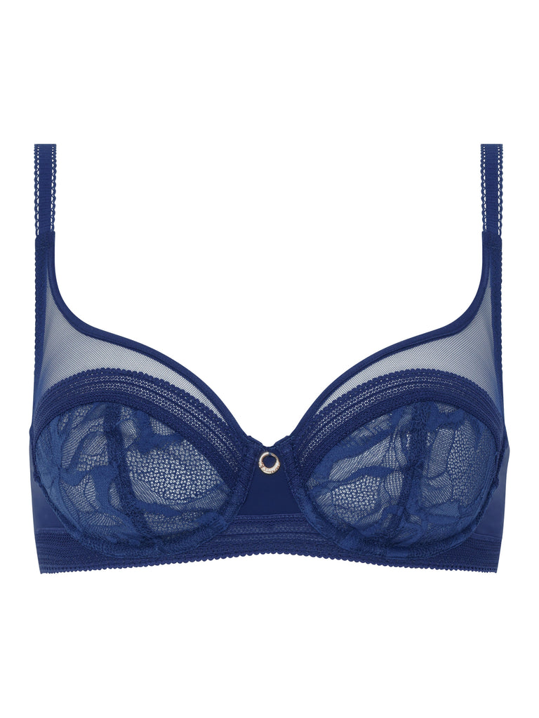 Chantelle True Lace Very Covering Underwired Bra - Night Blue
